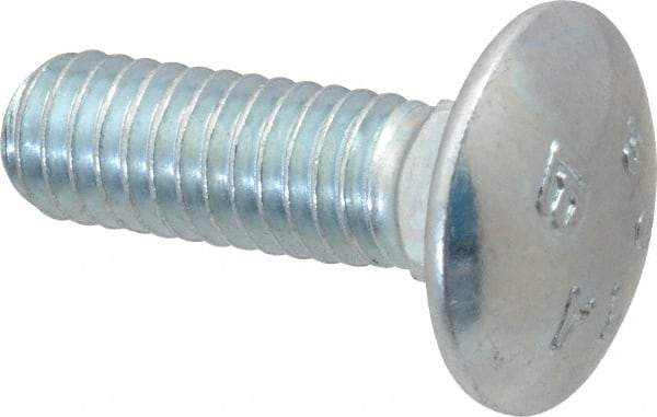 Value Collection - 5/16-18 UNC 1" Length Under Head, Standard Square Neck, Carriage Bolt - Grade 2 Steel, Zinc-Plated Finish - Top Tool & Supply