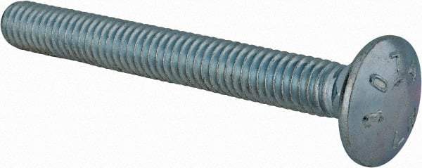 Value Collection - 5/16-18 UNC 2-3/4" Length Under Head, Standard Square Neck, Carriage Bolt - Grade 2 Steel, Zinc-Plated Finish - Top Tool & Supply