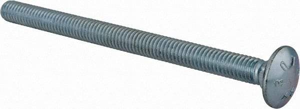 Value Collection - 5/16-18 UNC 4-1/2" Length Under Head, Standard Square Neck, Carriage Bolt - Grade 2 Steel, Zinc-Plated Finish - Top Tool & Supply