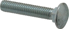 Value Collection - 3/8-16 UNC 2" Length Under Head, Standard Square Neck, Carriage Bolt - Grade 2 Steel, Zinc-Plated Finish - Top Tool & Supply