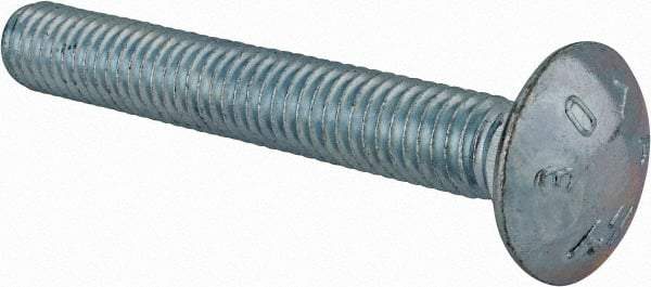 Value Collection - 3/8-16 UNC 2-3/4" Length Under Head, Standard Square Neck, Carriage Bolt - Grade 2 Steel, Zinc-Plated Finish - Top Tool & Supply