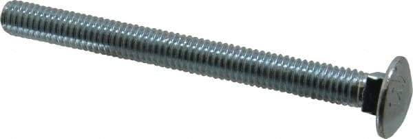 Value Collection - 3/8-16 UNC 4" Length Under Head, Standard Square Neck, Carriage Bolt - Grade 2 Steel, Zinc-Plated Finish - Top Tool & Supply