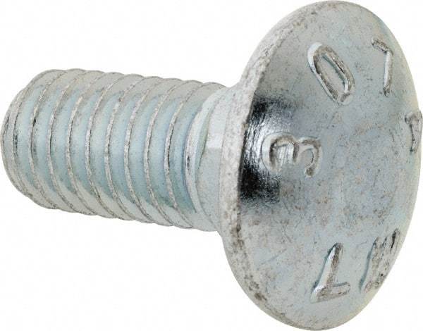 Value Collection - 7/16-14 UNC 1" Length Under Head, Standard Square Neck, Carriage Bolt - Grade 2 Steel, Zinc-Plated Finish - Top Tool & Supply