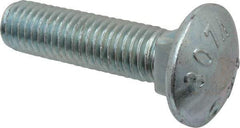 Value Collection - 1/2-13 UNC 2" Length Under Head, Standard Square Neck, Carriage Bolt - Grade 2 Steel, Zinc-Plated Finish - Top Tool & Supply