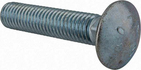 Value Collection - 1/2-13 UNC 2-1/2" Length Under Head, Standard Square Neck, Carriage Bolt - Grade 2 Steel, Zinc-Plated Finish - Top Tool & Supply