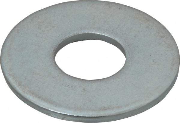 Value Collection - 5/8" Screw, Steel USS Flat Washer - 11/16" ID x 1-3/4" OD, 9/64" Thick, Zinc-Plated Finish - Top Tool & Supply