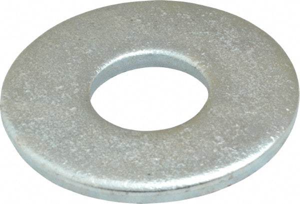 Value Collection - 5/8" Screw, Steel USS Flat Washer - 11/16" ID x 1-3/4" OD, 9/64" Thick, Zinc-Plated Finish - Top Tool & Supply