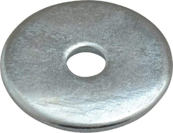 Value Collection - #10 Screw, Steel Fender Flat Washer - 3/16" ID x 1" OD, 0.047" Thick, Zinc-Plated Finish - Top Tool & Supply