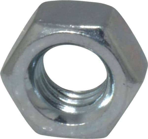 Value Collection - 5/16-18 UNC Steel Right Hand Hex Nut - 1/2" Across Flats, 0.2656" High, Zinc-Plated Finish - Top Tool & Supply