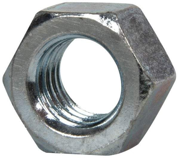 Value Collection - 1/2-13 UNC Steel Right Hand Hex Nut - 3/4" Across Flats, 7/16" High, Zinc-Plated Finish - Top Tool & Supply