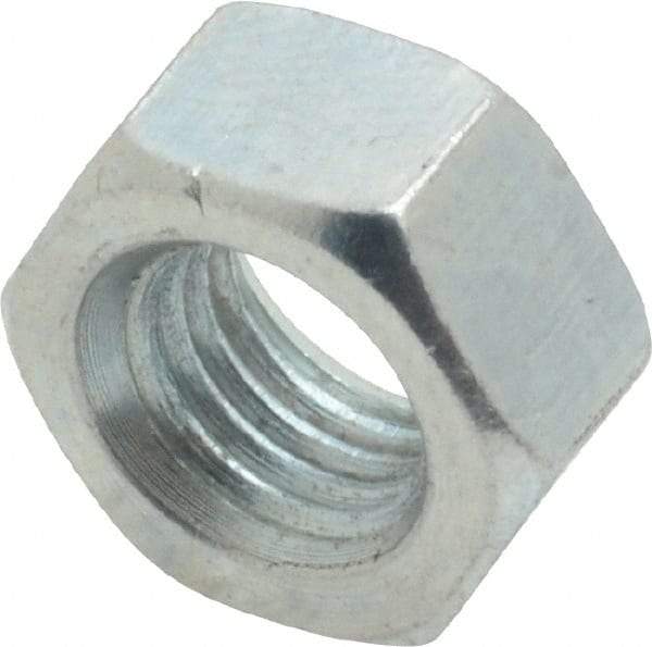 Value Collection - 5/16-24 UNF Steel Right Hand Hex Nut - 1/2" Across Flats, 0.2656" High, Zinc-Plated Finish - Top Tool & Supply