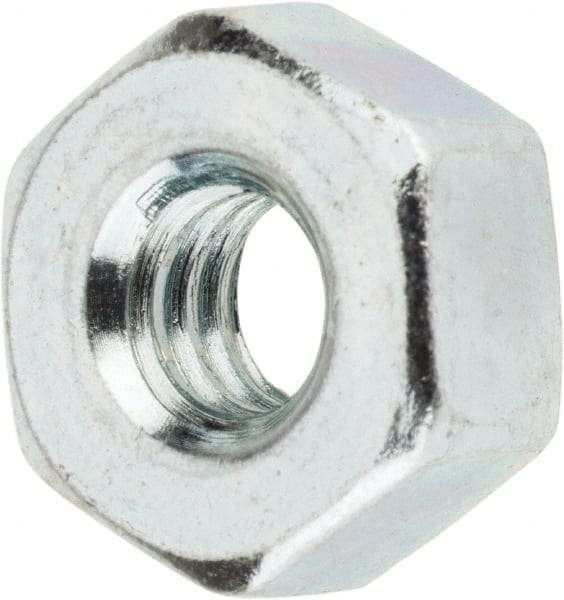 Value Collection - 1/4-20 UNC Steel Right Hand Heavy Hex Nut - 1/2" Across Flats, 0.2344" High, Zinc-Plated Finish - Top Tool & Supply