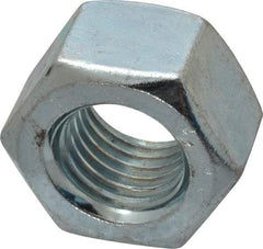 Value Collection - 1-8 UNC Steel Right Hand Heavy Hex Nut - 1-5/8" Across Flats, 0.9844" High, Zinc-Plated Finish - Top Tool & Supply