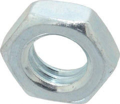 Value Collection - 7/16-14 UNC Steel Right Hand Hex Jam Nut - 11/16" Across Flats, 1/4" High, Zinc-Plated Finish - Top Tool & Supply