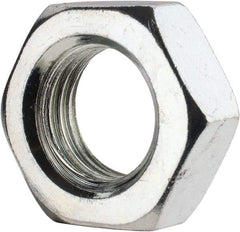 Value Collection - 7/8-9 UNC Steel Right Hand Hex Jam Nut - 1-5/16" Across Flats, 0.4844" High, Zinc-Plated Finish - Top Tool & Supply