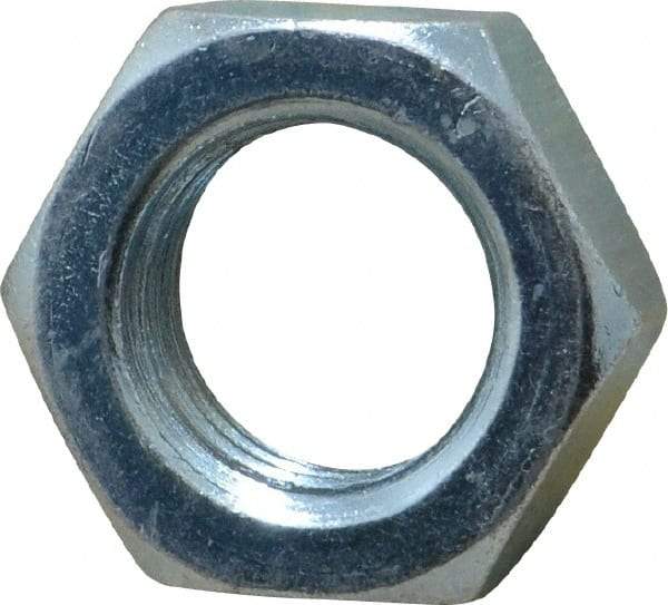 Value Collection - 1-8 UNC Steel Right Hand Hex Jam Nut - 1-1/2" Across Flats, 0.5469" High, Zinc-Plated Finish - Top Tool & Supply