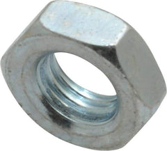 Value Collection - 5/16-24 UNF Steel Right Hand Hex Jam Nut - 1/2" Across Flats, 3/16" High, Zinc-Plated Finish - Top Tool & Supply