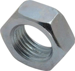 Value Collection - 1/2-20 UNF Steel Right Hand Hex Jam Nut - 3/4" Across Flats, 5/16" High, Zinc-Plated Finish - Top Tool & Supply