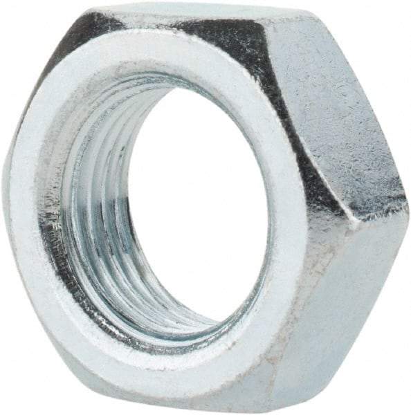 Value Collection - 5/8-18 UNF Steel Right Hand Hex Jam Nut - 15/16" Across Flats, 3/8" High, Zinc-Plated Finish - Top Tool & Supply