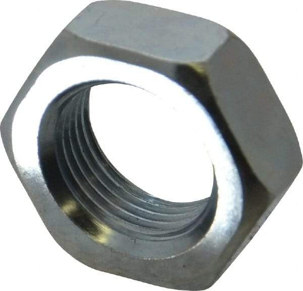 Value Collection - 7/8-14 UN Steel Right Hand Hex Jam Nut - 1-5/16" Across Flats, 31/64" High, Zinc-Plated Finish - Top Tool & Supply