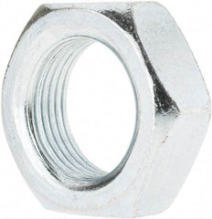 Value Collection - 1-14 UNF Steel Right Hand Hex Jam Nut - 1-1/2" Across Flats, 0.5469" High, Zinc-Plated Finish - Top Tool & Supply