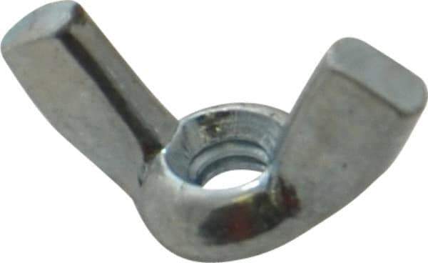 Value Collection - #6-32 UNC, Zinc Plated, Steel Standard Wing Nut - 0.72" Wing Span, 0.41" Wing Span - Top Tool & Supply