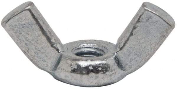 Value Collection - #8-32 UNC, Zinc Plated, Steel Standard Wing Nut - 0.91" Wing Span, 0.47" Wing Span - Top Tool & Supply