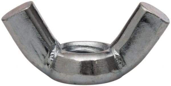 Value Collection - 3/8-16 UNC, Zinc Plated, Steel Standard Wing Nut - 1.44" Wing Span, 0.79" Wing Span - Top Tool & Supply