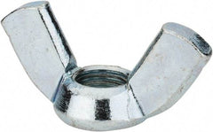 Value Collection - 5/16-24 UNF, Zinc Plated, Steel Standard Wing Nut - 1-1/4" Wing Span, 0.66" Wing Span - Top Tool & Supply