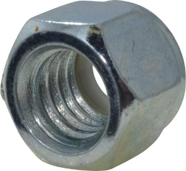 Value Collection - 3/8-16 UNC Grade 2 Hex Lock Nut with Nylon Insert - 9/16" Width Across Flats, 15/32" High, Zinc-Plated Finish - Top Tool & Supply