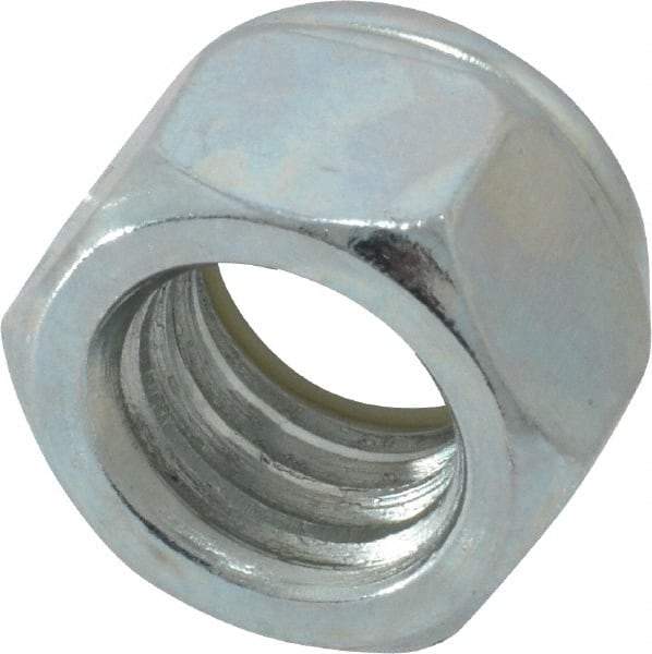 Value Collection - 7/16-14 UNC Grade 2 Hex Lock Nut with Nylon Insert - 11/16" Width Across Flats, 15/32" High, Zinc-Plated Finish - Top Tool & Supply