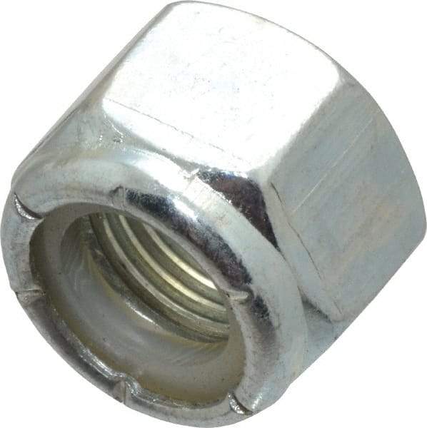 Value Collection - 1/2-20 UNF Grade 2 Hex Lock Nut with Nylon Insert - 3/4" Width Across Flats, 39/64" High, Zinc-Plated Finish - Top Tool & Supply