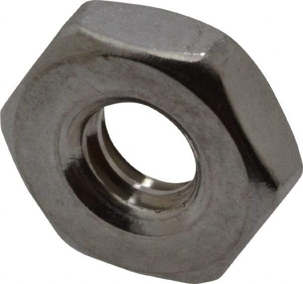 Value Collection - #10-24 UNC Stainless Steel Right Hand Machine Screw Hex Nut - 3/8" Across Flats, 1/8" High, Uncoated - Top Tool & Supply