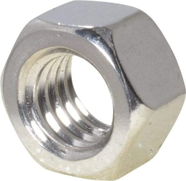 Value Collection - 3/8-16 UNC Stainless Steel Right Hand Hex Nut - 9/16" Across Flats, 21/64" High, Uncoated - Top Tool & Supply