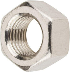 Value Collection - 3/8-24 UNF Stainless Steel Right Hand Hex Nut - 9/16" Across Flats, 21/64" High, Uncoated - Top Tool & Supply