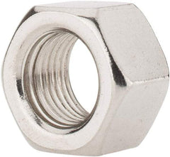 Value Collection - 1/2-20 UNF Stainless Steel Right Hand Hex Nut - 3/4" Across Flats, 7/16" High, Uncoated - Top Tool & Supply