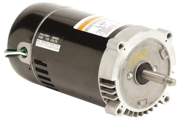 US Motors - 1.5 hp, ODP Enclosure, Auto Thermal Protection, 3,450 RPM, 115/230 Volt, 60 Hz, Industrial Electric AC/DC Motor - Size 56 Frame, C-Face Mount, 1 Speed, Ball Bearings, B Class Insulation, CW Lead End - Top Tool & Supply