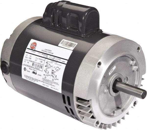 US Motors - 3 hp, ODP Enclosure, Auto Thermal Protection, 3,450 RPM, 208-230 Volt, 60 Hz, Industrial Electric AC/DC Motor - Size 56 Frame, C-Face Mount, 1 Speed, Ball Bearings, 14.0-12.8 Full Load Amps, B Class Insulation, Reversible - Top Tool & Supply