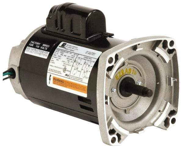 US Motors - 1/2 hp, ODP Enclosure, Auto Thermal Protection, 3,450 RPM, 115/230 Volt, 60 Hz, Industrial Electric AC/DC Motor - Size 56 Frame, Square Flange Mount, 1 Speed, Ball Bearings, 8.4/4.2 Full Load Amps, B Class Insulation, CCW Drive End - Top Tool & Supply