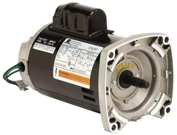 US Motors - 2 hp, ODP Enclosure, Auto Thermal Protection, 3,450 RPM, 230 Volt, 60 Hz, Industrial Electric AC/DC Motor - Size 56 Frame, Square Flange Mount, 1 Speed, Ball Bearings, 8.6 Full Load Amps, B Class Insulation, CCW Drive End - Top Tool & Supply