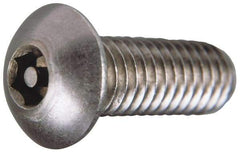 Value Collection - 1/4-20 UNC Pin In Hex Socket Drive, Button Screw - Grade 18-8 Stainless Steel, Uncoated, 1" Length Under Head - Top Tool & Supply