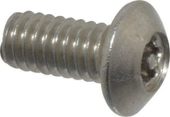 Value Collection - #8-32 UNC Pin In Torx Drive, Button Screw - Grade 18-8 Stainless Steel, Uncoated, 3/8" Length Under Head - Top Tool & Supply