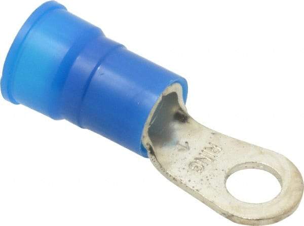 3M - 6 AWG Partially Insulated Crimp Connection Circular Ring Terminal - 1/4" Stud, Copper Contact - Top Tool & Supply