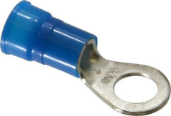 3M - 6 AWG Partially Insulated Crimp Connection Circular Ring Terminal - 3/8" Stud, Copper Contact - Top Tool & Supply