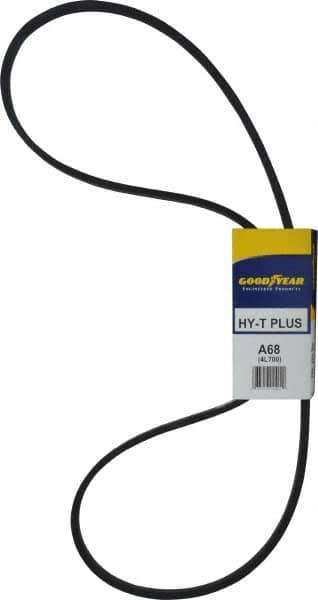 Continental ContiTech - Section A, 70" Outside Length, V-Belt - Wingprene Rubber-Impregnated Fabric, HY-T Matchmaker, No. A68 - Top Tool & Supply