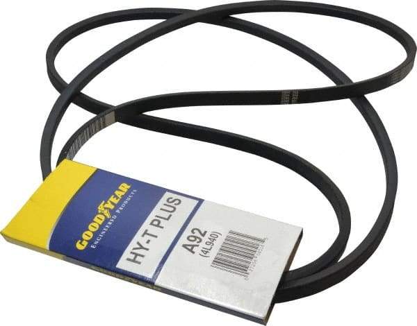 Continental ContiTech - Section A, 94" Outside Length, V-Belt - Wingprene Rubber-Impregnated Fabric, HY-T Matchmaker, No. A92 - Top Tool & Supply