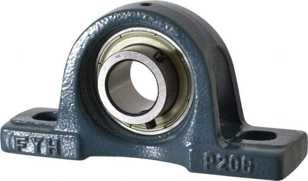 Value Collection - 6-3/16" OALBall Bearing Pillow Block - Cast Iron - Top Tool & Supply