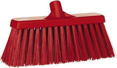 Vikan - 12" Heavy Duty Synthetic Push Broom - 2" Bristle Length, Plastic Block, European Threaded Handle Connection - Top Tool & Supply