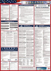 NMC - 24" Wide x 40" High Laminated Paper Labor Law Information Poster - Virginia Jurisdiction, 0.03" Thick, English - Top Tool & Supply