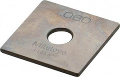 Mitutoyo - 0.06" Square Steel Gage Block - Accuracy Grade 0, Includes Certificate of Inspection - Top Tool & Supply